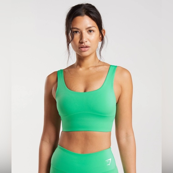 Gymshark Longline Sports Lime Green Bra Size XS - Picture 1 of 6